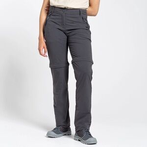 Royal Robbins Convertible Cargo Pants Womens Size 14 Black Travel Hiking Fishing